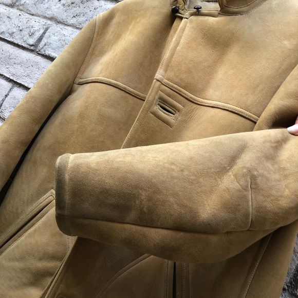 Vintage shearling sheepskin leather coat - Picture 6 of 8